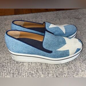 Stella Mccartney Denim Star Wedge Platform